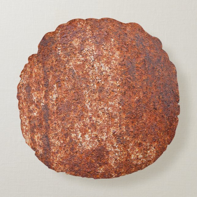 Rusted steel texture, abstract background. round cushion (Front)