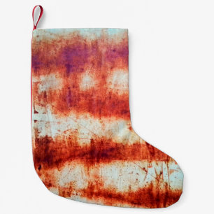 Rusted texture small christmas stocking