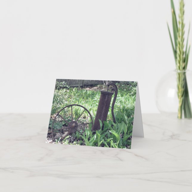 Rusted Things Flower Garden Nature Note Card (Front)