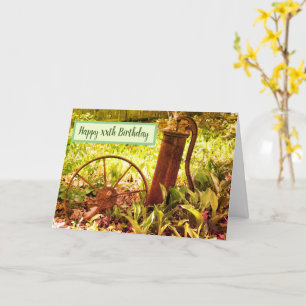Rusted Things Flower Garden Personalised Birthday  Card