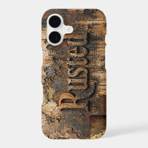 Rusted Typography on Grungy Industrial Wall