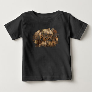 Rusted Typography on Grungy Industrial Wall Baby T-Shirt
