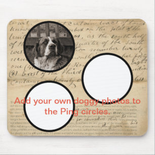 Rustic 1860's Your Custom Dog Art Ephemera Print Mouse Pad