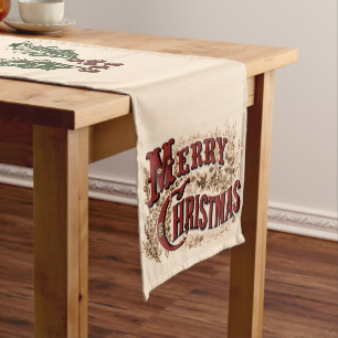 Rustic 1876 Merry Christmas Long Table Runner