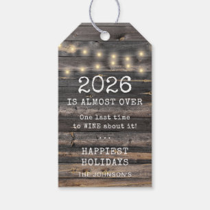 Rustic 2026 Is Almost Over String Lights Wine Tags