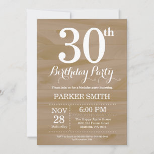 Rustic 30th Birthday Invitation