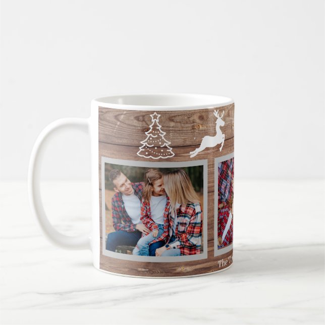 Rustic 3 photo Family Coffee Mug (Left)