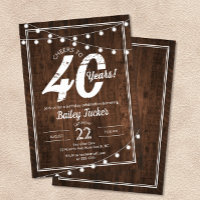Rustic 40th Birthday with String Lights Party