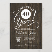 Rustic 40th Wedding Anniversary - Wood