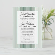 Rustic 4 Sets of Parents Green Pinstripe