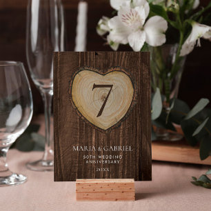 Rustic 50th Wedding Anniversary Party Gold Table Number