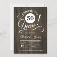 Rustic 50th Wedding Anniversary with Wood Pattern