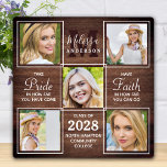 Rustic 5 Photo Collage Personalised Graduation Plaque<br><div class="desc">Celebrate your graduate and give a special personalised gift with this custom photo collage graduation plaque on a rustic country wood design. This unique photo collage graduate plaque is will be a treasured keepsake. Customise with 6 of your favourite senior or college photos, and personalise with graduating year, name, high...</div>