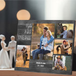 Rustic 5 Photo Collage You are the One Grey Wood Plaque<br><div class="desc">Rustic photo plaque which you can personalise with 5 of your favourite pictures. The design has a grey and black, rustic country wood look, lettered with modern oversized print and casual script typography. The wording reads "you are the one" and the template is set up ready for you to add...</div>