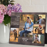 Rustic 5 Photo Collage You are the One Wood Plaque<br><div class="desc">Rustic photo plaque which you can personalise with 5 of your favourite pictures. The design has a rustic country wood look, lettered with modern oversized print and casual script typography. The wording reads "you are the one" and the template is set up ready for you to add your name and...</div>
