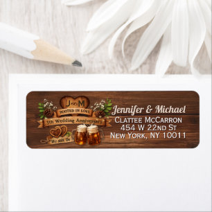 Rustic 5th Wood Wedding Anniversary We Still Do Return Address Label