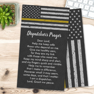 Rustic 911 Dispatcher Prayer Thin Gold Line Business Card