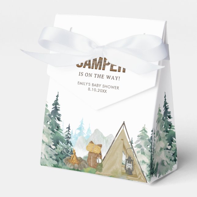 Rustic A Little Camper Baby Shower   Favour Box (Front Side)
