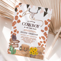Rustic a little cowboy western cow baby shower