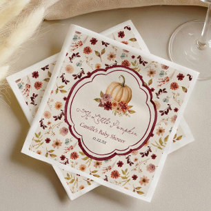 Rustic A Little Pumpkin Baby Shower Paper Napkins