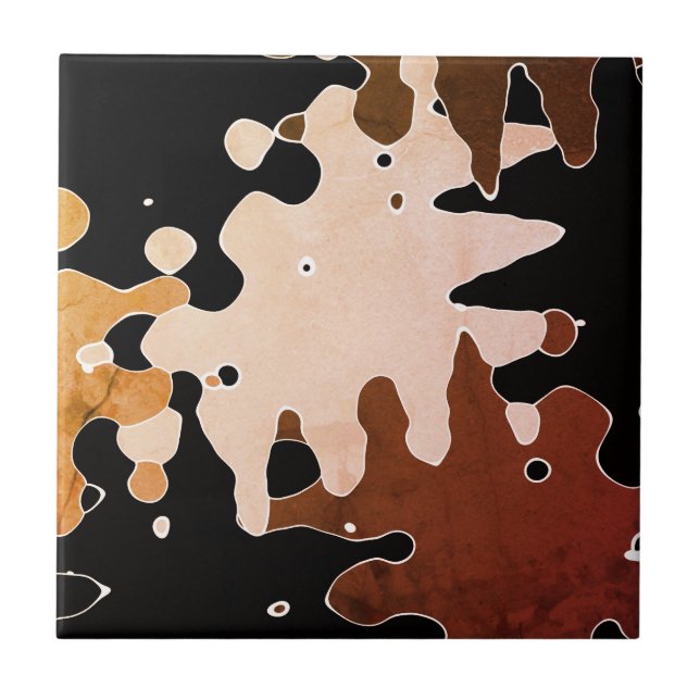 Rustic Abstract Art Ceramic Tile (Front)