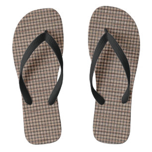 Rustic Abstract Burlap Brown Tan Weave Flip Flops