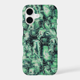 Rustic abstract image mosaic carved in green hue