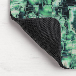 Rustic abstract image mosaic carved in green hue mouse pad