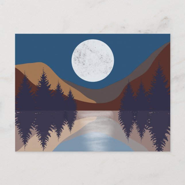 Rustic Abstract Landscape Forest Full Reflection Holiday Postcard (Front)