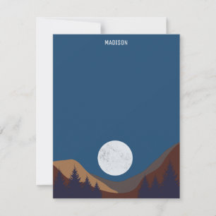 Rustic Abstract Landscape Forest Moon Reflection Card