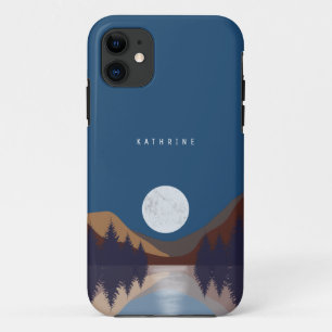 Rustic Abstract Landscape Forest Moon Reflection iPhone 11 Case