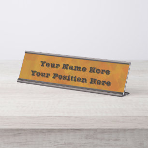 Rustic Abstract Modern Contemporary Geometric Art Desk Name Plate