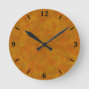 Rustic Abstract Modern Contemporary Geometric Art Round Clock