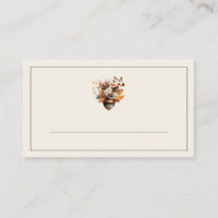 Rustic Acorn Floral Ivory Fall Place Cards