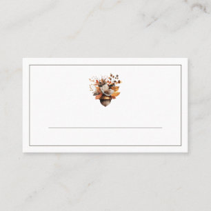 Rustic Acorn Floral Thanksgiving Place Cards