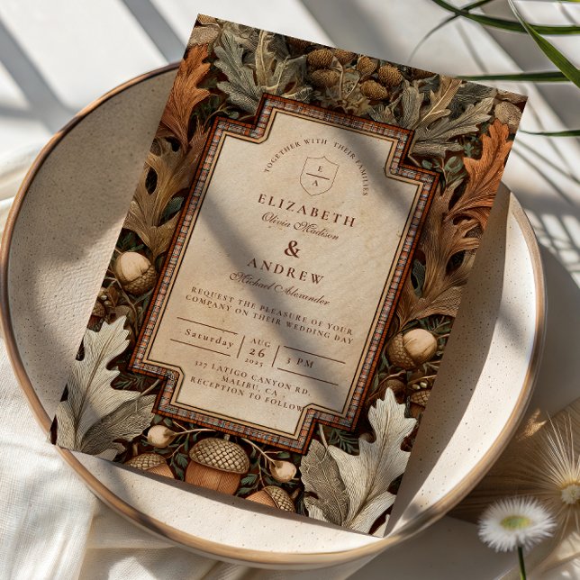 Rustic Acorn Woodland Wedding Invitation (Creator Uploaded)
