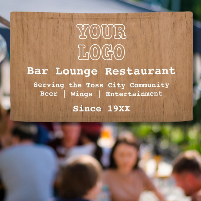 Rustic Add Logo Bar Lounge Restaurant Marketing Banner (Creator Uploaded)