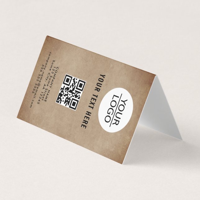 Rustic Add Logo Custom Text Company Promotion Business Card (Front)