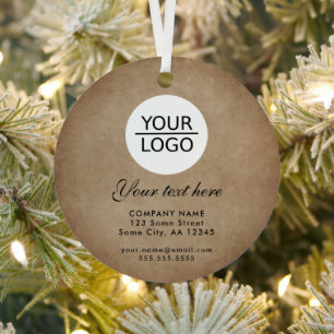 Rustic Add your Logo Custom Text Promotion Metal Tree Decoration