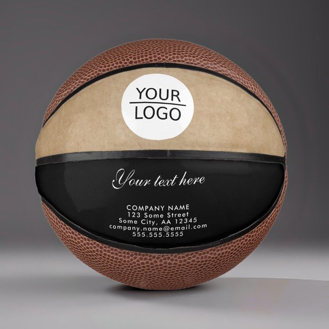 Rustic Add your Logo with Custom Text Company Mini Basketball (Creator Uploaded)