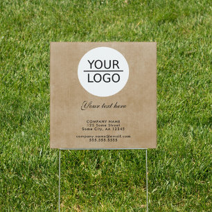 Rustic Add your Logo with Custom Text Promotion Garden Sign