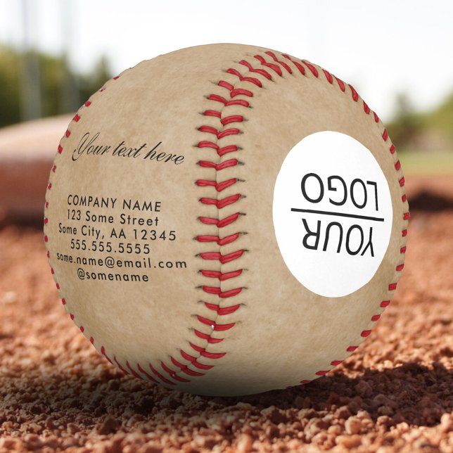 Rustic Add your Logo with Custom Text Promotional  Baseball (Creator Uploaded)