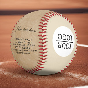 Rustic Add your Logo with Custom Text Promotional Baseball