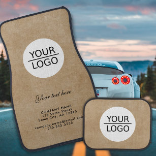Rustic Add your Logo with Custom Text Promotional  Car Mat