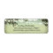 rustic address label with string lights