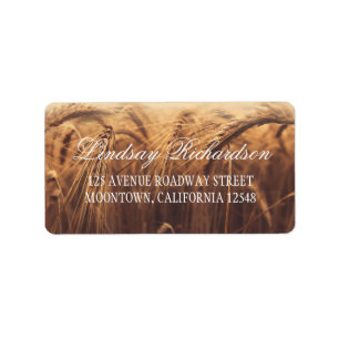 rustic address labels with wheat