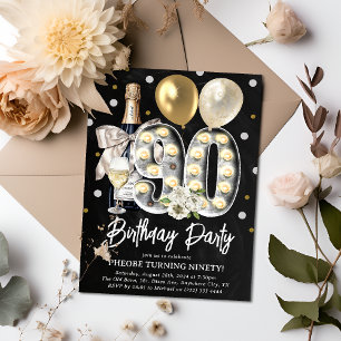 Rustic Adult 90th Birthday Party Invitation
