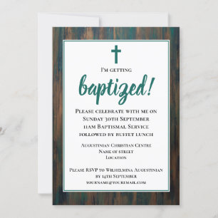 Rustic Adult Baptism Invitation