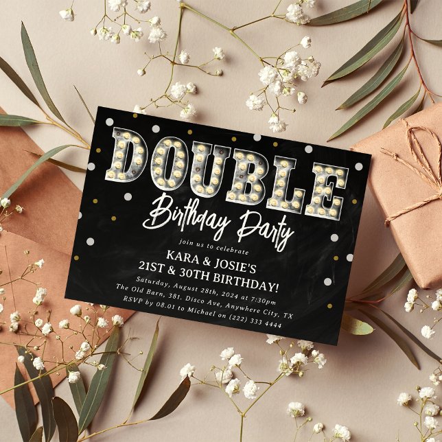 Rustic Adult Double Birthday Party Invitation (Creator Uploaded)