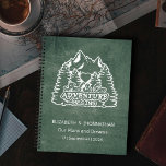 Rustic Adventure Awaits Green Chalkboard Weddings Notebook<br><div class="desc">Embrace the rustic charm of your special day with our Rustic Adventure Awaits Green Chalkboard Weddings Notebook! Featuring a captivating logo adorned with majestic mountains, graceful palm trees, and a heart symbol, accompanied by the timeless quote 'And So Our Adventure Begins' in elegant white typography, this notebook sets the stage...</div>